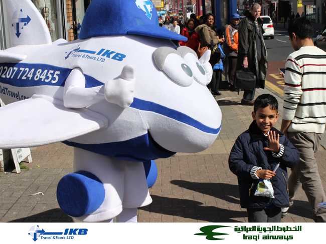 Iraqi Airways and IKB Travel Mascots